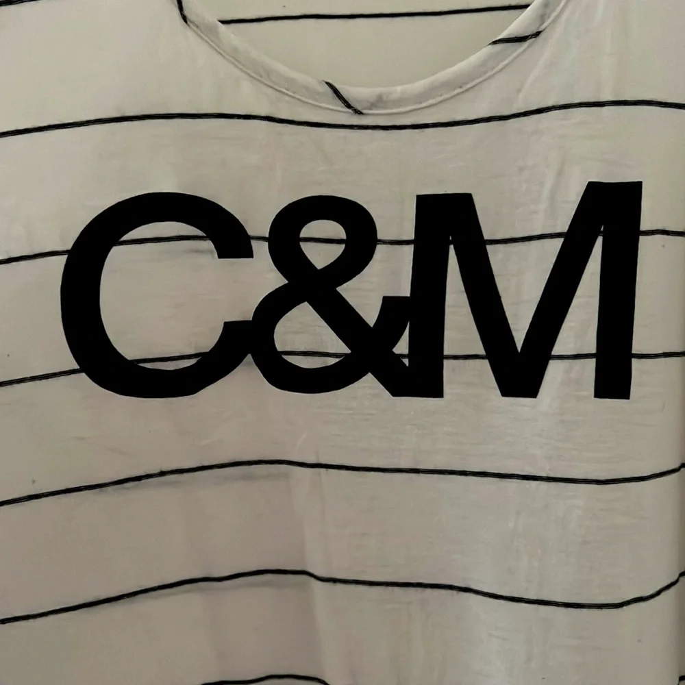 CAMILLA & MARC C&M LOGO RACERBACK LONG DRESS - NAVY & WHITE STRIPED - SIZE L - Picture 3 of 7